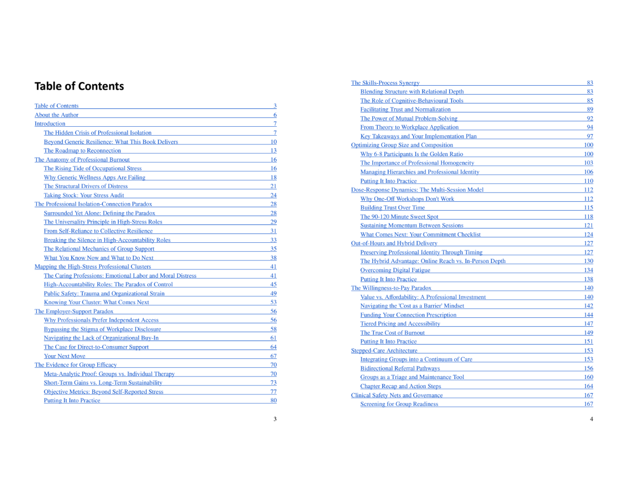 The Isolation Paradox — Table of Contents showing all chapters